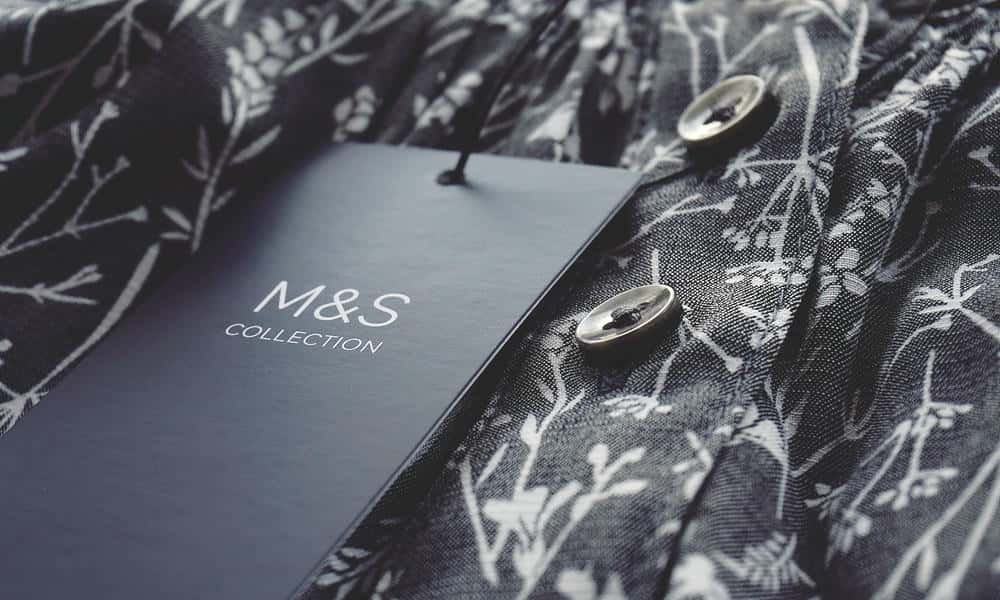 clothing brand label on jeans close up