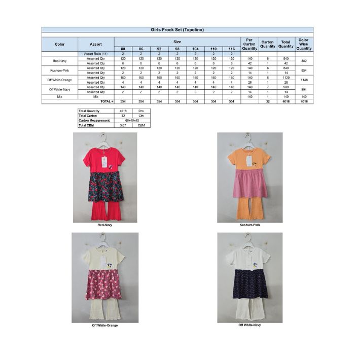 Girl’s 2 pcs top bottom set