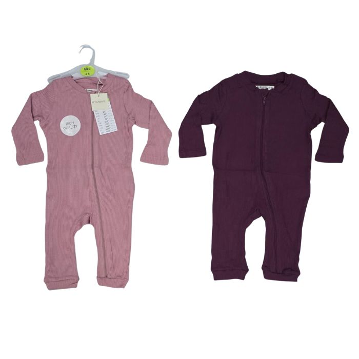 Kid’s 100% cotton 3×4 rib (2 pcs hanger pack ) romper (2)