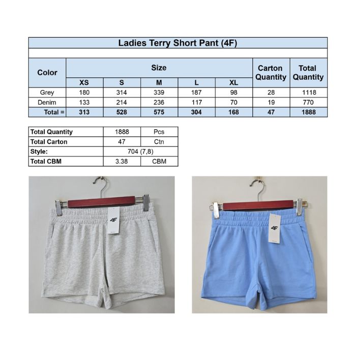 Ladies terry short Pant